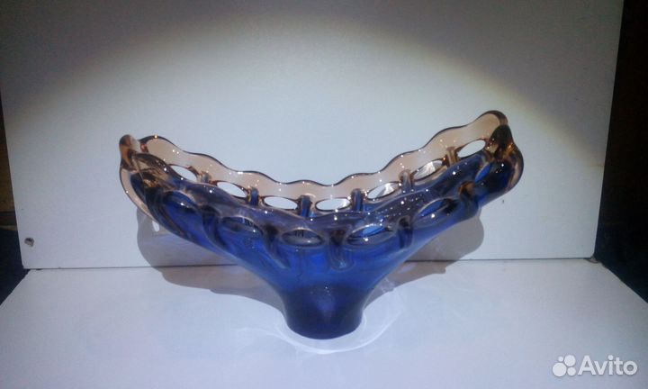 Вазы Богемское цветное стекло Чехословакия 70е