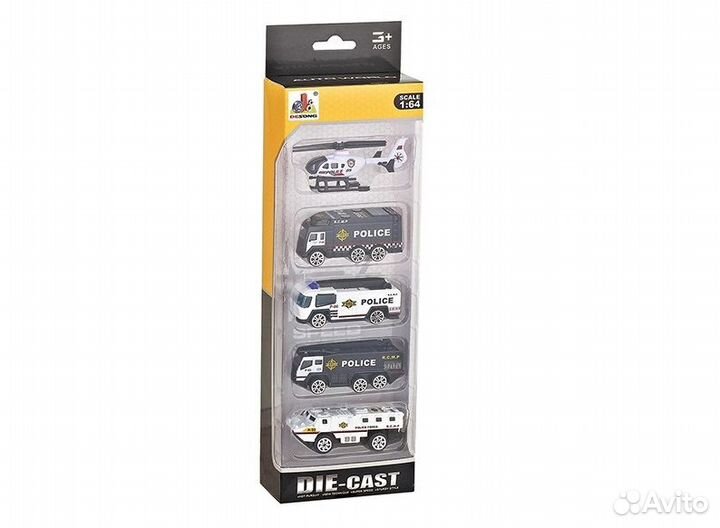 Набор машинок Полиция 5 шт