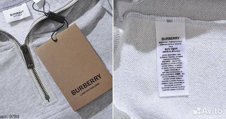 Худи burberry серый