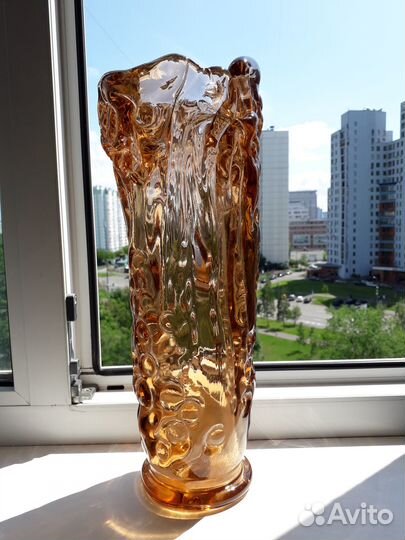 Ваза цветное стекло СССР Неман В. Мурахвер