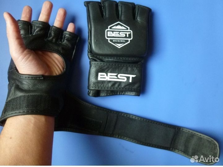 Перчатки мма миксфайт, кожаные, профи, премиум