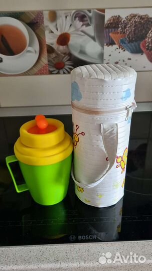 Термос, тарелка, соска, фартук