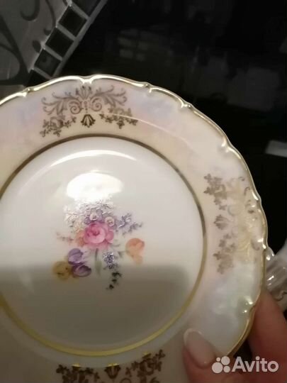 Фарфор, Германия, винтаж, ваза +тарелка