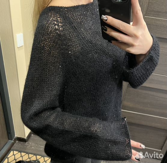 Джемпер паутинка с пайетками