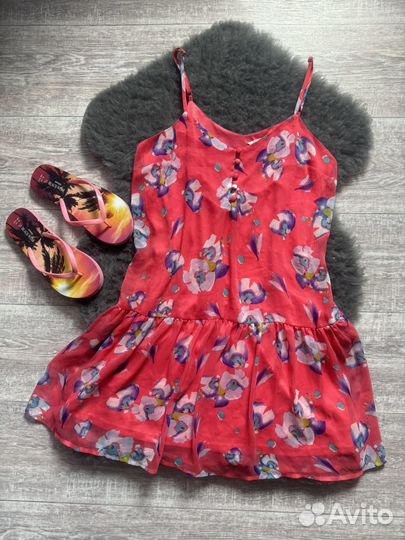 Легкие летние сарафончики 46-48, красный-42р