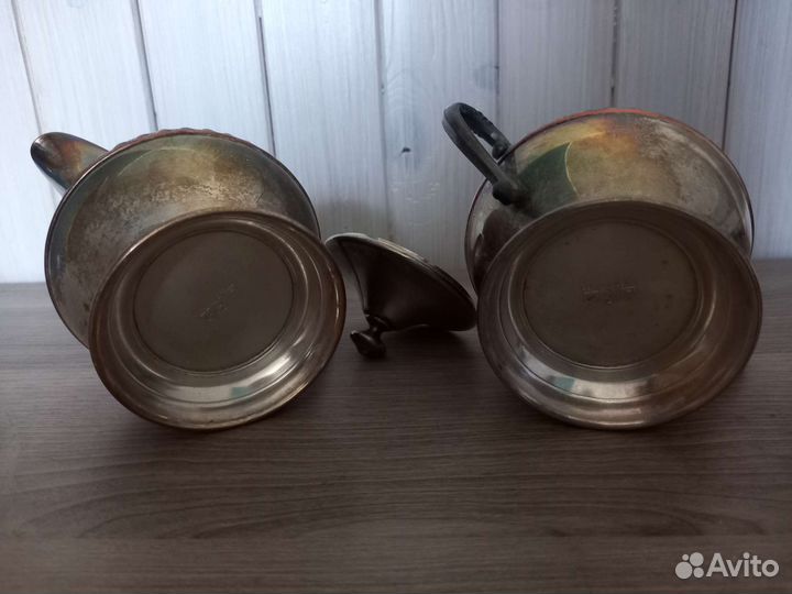 Сахарница сливочник антикварный металл