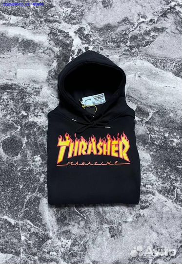 Худи Trasher Flame чёрное (Арт.80310)