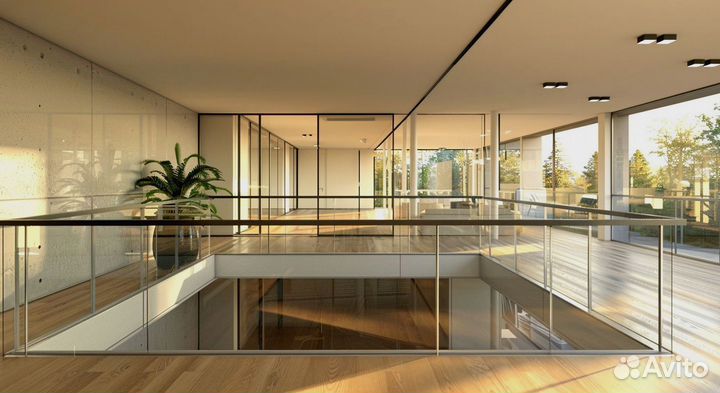 Стеклянные лестничные ограждения