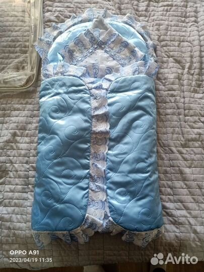 Конверт на выписку для мальчика весна