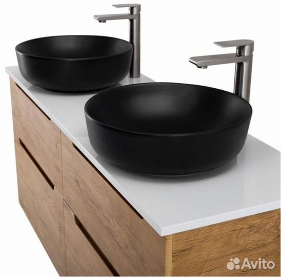 Тумба со столешницей и раковинами BelBagno Etna H60-140-EK-140-2-BL-BB1315-H301 Rovere Nature