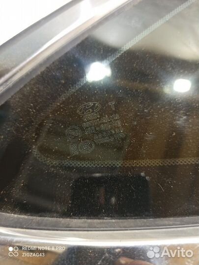 Глухое стекло(правое) (Hyundai Sonata viii DN8)