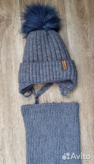 Комплект шапка и шарф для мальчика зима