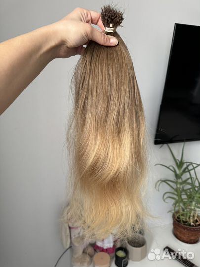 Волосы для наращивания 50 см омбре