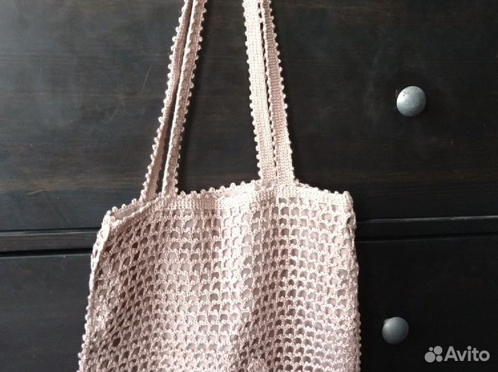 Вязаная сумка шоппер в ирландском стиле