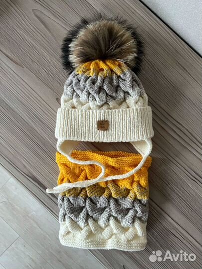 Шапка и снуд зима