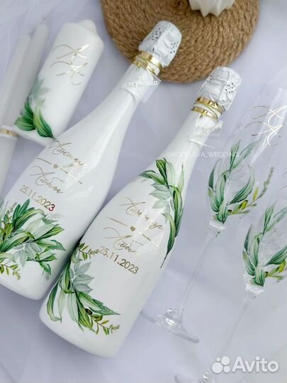 Свадебные бутылки, набор на свадьбу