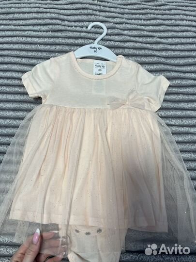 Нарядное платье боди для девочки 80