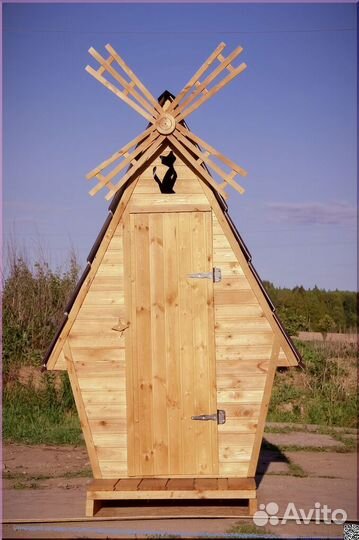 Уличный туалет деревянный SKU007