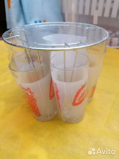 Новый набор стаканов 6 штук, коралл