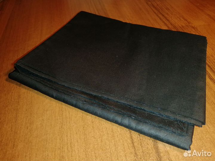 Ткань однотонная черная хлопок отрез 160х100