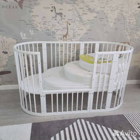 Кроватка Гандылян круглая трансформер с маятником