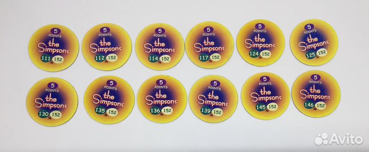 Фишки Simpsons сотки/ кепсы