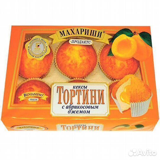 Опт - Кексы Тортини с Абрикосовым джемом 200г