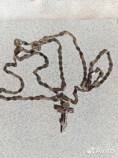 Цепочка с крестиком серебро