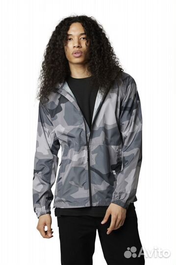 Jacke FOX Geology Camo WindBreaker Schwarz Camo Camouflage, Schwarz