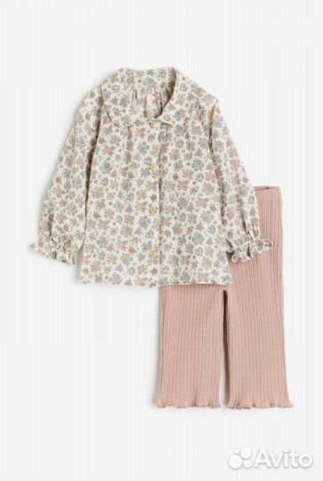Костюм рубашка леггинсы для девочки 74 h&m