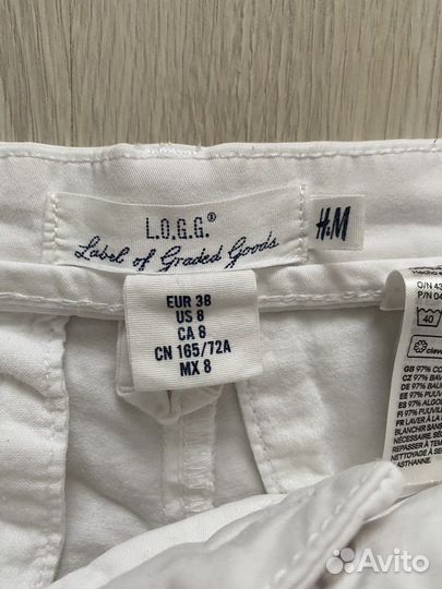 Женские белые шорты H&M 38 размер