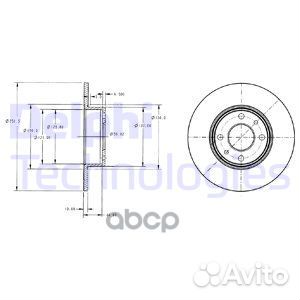 Диск торм. зад.251,5x10 4 отв. BG2322 Delphi