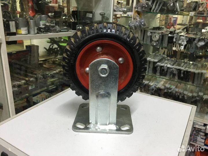 Колесо литая резина, неповоротное 160х50мм