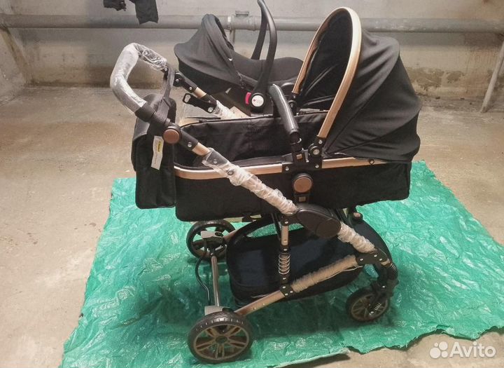 Детская коляска 3 в 1 с амортизацией