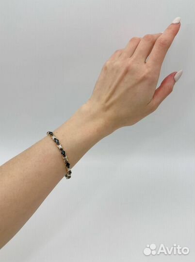 Золотой браслет с сапфирами 585 проба 14.41 гр