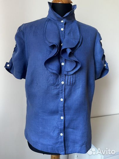 Женская льняная блуза-рубашка Америка 48-50