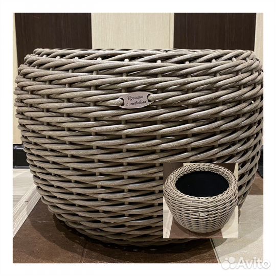 Кашпо из искусственного ротанга 12,16,20,40 литров