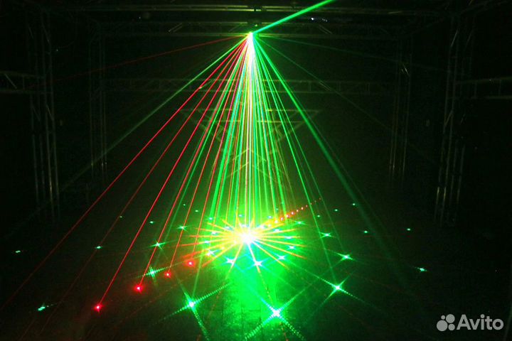 Лазер + LED Проектор с пультом Цветомузыка