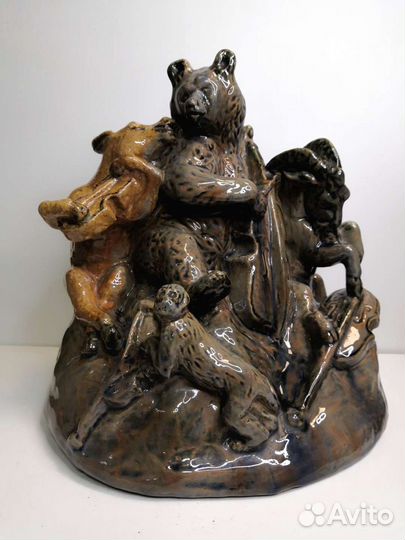 Скульптура авторская квартет Старая Гжель Керамика