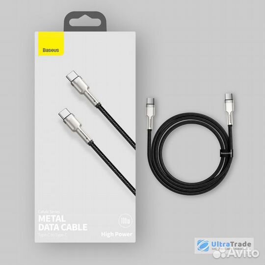 Кабель Baseus Type-C to Type-C 100W 1m Black