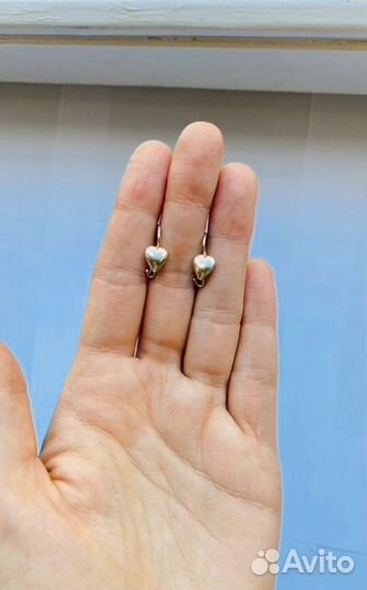 Серьги из медицинской стали в виде сердца СССР