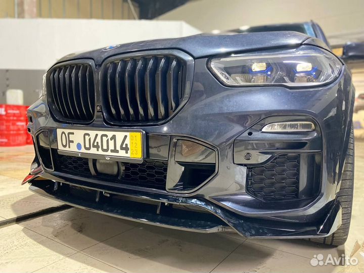 Сплиттер bmw X5 G05 M pefrormance глянец