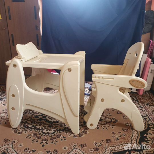 Детский стол и стул для кормления и досуга 2 в 1