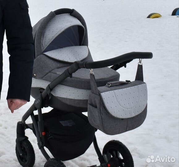 Коляска Adamex Avila 3 в 1 серый Меландж
