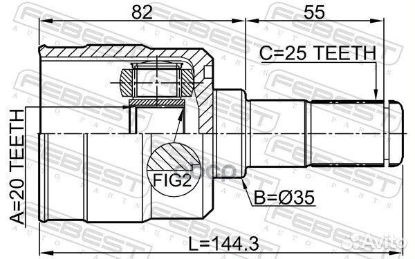 ШРУС внутренний 20X35X25 hyundai IX35/tucson 10MY