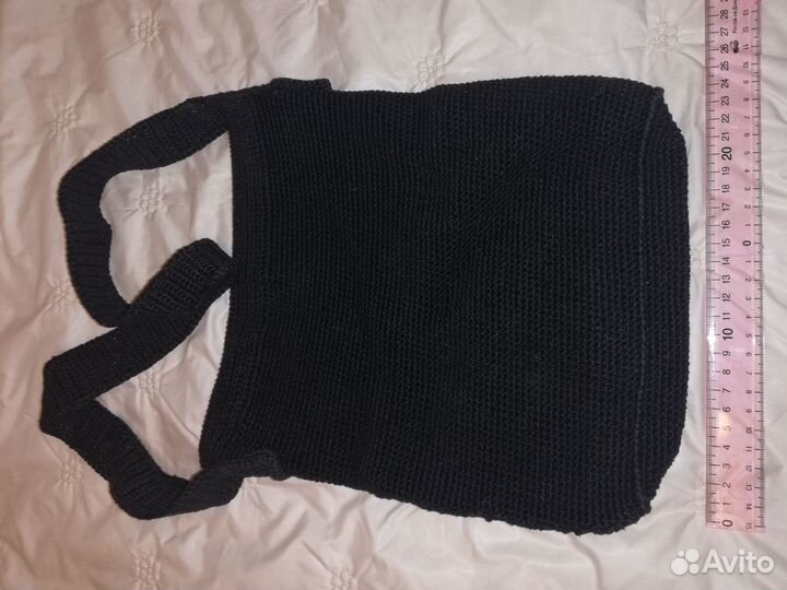 Сумка черная вязанная крючком