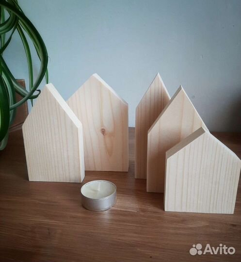 Деревянные заготовки для творчества Домики