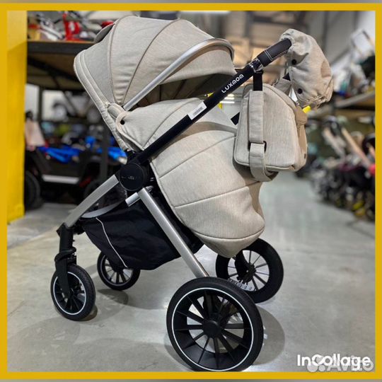 Новая коляска luxmom 750 3в1 бирюзовая