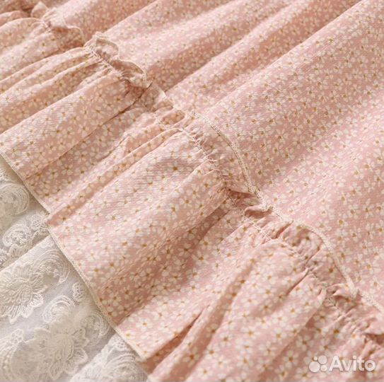 Платье бохо розовое оверсайз