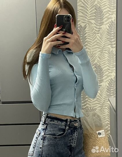 Топ голубой